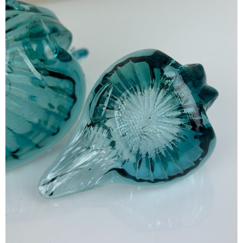 Vintage Green Blue Glass Art Swan Set, Large & Small, Home Decor Gift - Picture 12 of 13